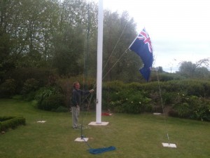 Hoisting the flag Oct 2010