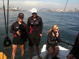 Georgia heads out for first race of Rolex Trophy - left to right, Rhonda McCrea, Emma Hendy, Jackie Hendy Georgia heads out for first race of Rolex Trophy - left to right, Rhonda McCrea, Emma Hendy, Jackie Hendy